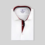 Premium White Formal Shirt with Blue and Red Sports Vol 2 With Pocket