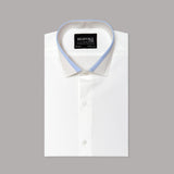 Premium White Formal Shirt With Sports Details In Collar For Men