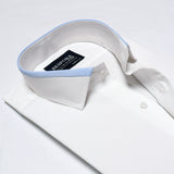 Premium White Formal Shirt With Sports Details In Collar For Men - YNG Empire