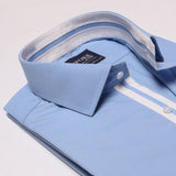 Premium Blue Formal Shirt With Sports Details For Men - YNG Empire