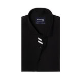 Premium Black Formal Shirt With White Sports Details  For Men