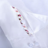 Premium White Formal Shirt with Floral Contrast For Men -YFS-0100