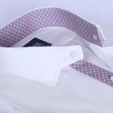 Premium White Formal Shirt with Abstract Printed Contrast For Men -YFS-0101