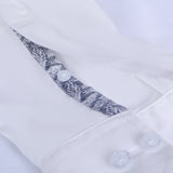 Premium White Formal Shirt with Leaf Printed Contrast For Men -YFS-0103