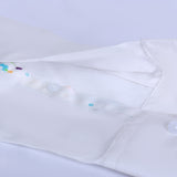 Premium White Formal Shirt with Calico Printed Contrast For Men -YFS-0105