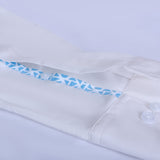 Premium White Formal Shirt with Fret Printed Contrast For Men -YFS-0107