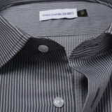 Gray With Strips Premium Formal Shirt For Men 16.5