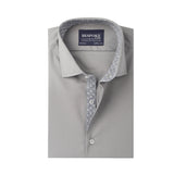 Steel Grey With Designer Contrast Formal Shirt 15.5 Collar