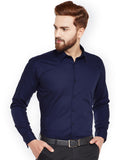 Navy Blue Formal Shirt without pocket For Men