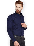 Navy Blue Formal Shirt without pocket For Men - YNG Empire