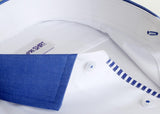 Premium White Formal Shirt with Blue Sports Detail - YNG Empire