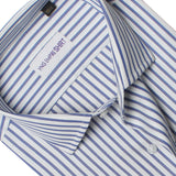 Premium White Base With Blue Stripes Formal Shirts For Men - YNG Empire