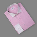 Pink With Sports Detail Premium Fabric Formal Shirt - YNG Empire