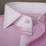 Pink With Sports Detail Premium Fabric Formal Shirt - YNG Empire