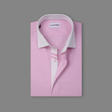 Pink With Sports Detail Premium Fabric Formal Shirt 15.5