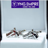 YNG Silver Stainless Steel Cufflink For Men.