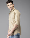 Camel Color Casual Shirt For Men - YNG Empire