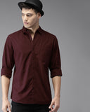 Maroon Casual Shirt For Men With Pocket - YNG Empire