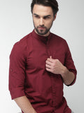 Maroon Solid Casual Shirt For Men - YNG Empire