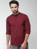 Maroon Solid Casual Shirt For Men - YNG Empire