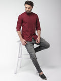 Maroon Solid Casual Shirt For Men - YNG Empire