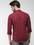 Maroon Solid Casual Shirt For Men - YNG Empire