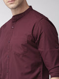 Dark Maroon Solid Casual Shirt For Men - YNG Empire