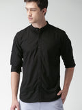 Black Solid Casual Shirt For Men