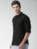 Black Solid Casual Shirt For Men - YNG Empire