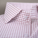 White With Red Checkered Formal Shirt For Men - YNG Empire