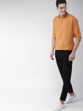 Orange Solid Casual Shirt For Men