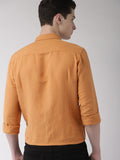 Orange Solid Casual Shirt For Men - YNG Empire