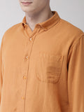 Orange Solid Casual Shirt For Men - YNG Empire