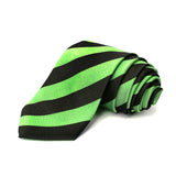 Light Green With Black Stripes Silk Tie - YNG Empire