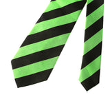 Light Green With Black Stripes Silk Tie - YNG Empire