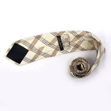 Offwhite Color With Black Checked Casual Tie - YNG Empire