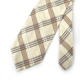 Offwhite Color With Black Checked Casual Tie - YNG Empire