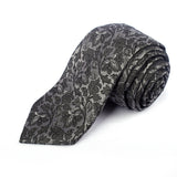 Gray With Flower Printed Casul Tie