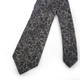 Gray With Flower Printed Casul Tie - YNG Empire