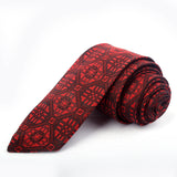 Red With Maroon Self Design Casul Tie