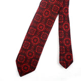 Red With Maroon Self Design Casul Tie - YNG Empire