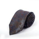 Gray With Self Design Flower Casul Tie - YNG Empire