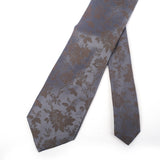 Gray With Self Design Flower Casul Tie - YNG Empire