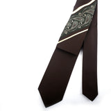 Coffee Brown Self Design Casul Tie - YNG Empire