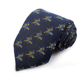 Navy Blue Printed Casul Tie