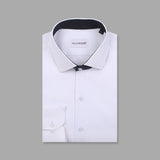 White Premium Formal Shirts With Black & Red Sport Details - YNG Empire