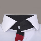 White Premium Formal Shirts With Black & Red Sport Details - YNG Empire