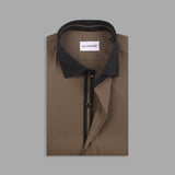 Olive Premium Designer Formal Shirts For Men 15/5 - YNG Empire