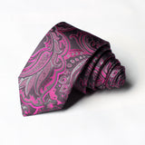 Purple Fowrel Self Printed Tie