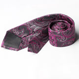 Purple Fowrel Self Printed Tie - YNG Empire